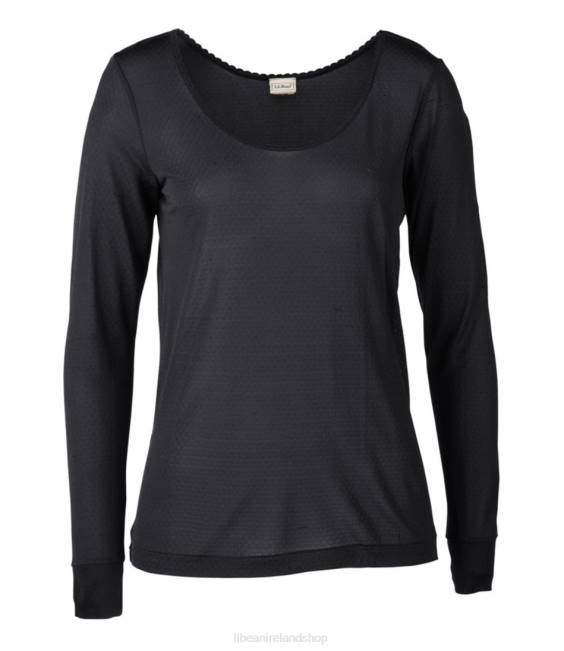 LLBean Silk Pointelle Women J46J3387 Clothing Black