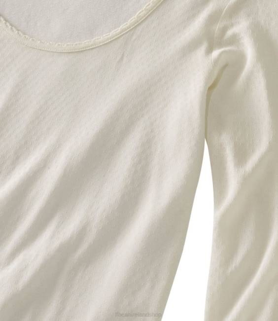 LLBean Silk Pointelle Women J46J4937 Clothing Cream