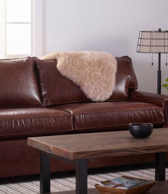 LLBean Single Sheepskin Rug Unisex J46J2925 Home Goods Steel Gray