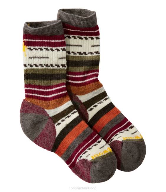 LLBean Smartwool Hike Margarita Full Cushion Crew Socks Kids J46J6019 Clothing Taupe