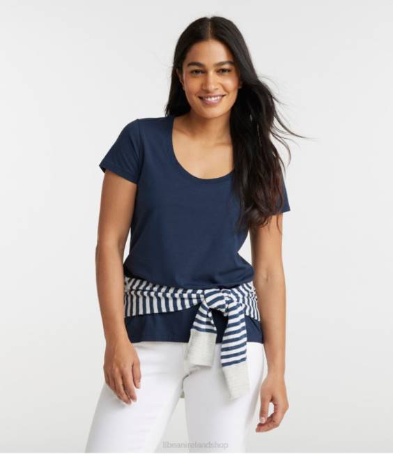LLBean Soft Stretch Supima Tee Women J46J2998 Clothing Classic Navy
