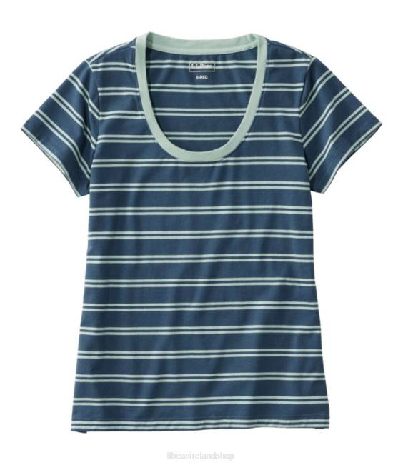LLBean Soft Stretch Supima Tee Women J46J3046 Clothing Dark Mariner/Pale Spruce