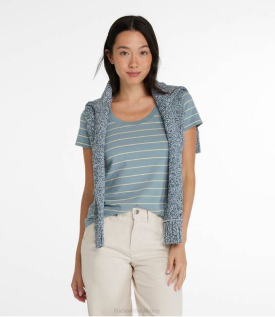 LLBean Soft Stretch Supima Tee Women J46J3046 Clothing Dark Mariner/Pale Spruce