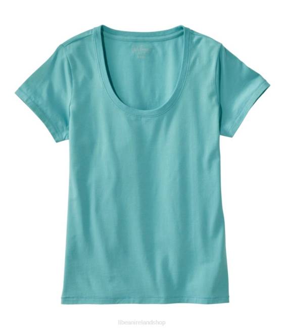 LLBean Soft Stretch Supima Tee Women J46J5707 Clothing Sea Aqua