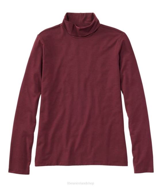 LLBean Soft Stretch Supima Tee Women J46J6461 Clothing Deep Wine