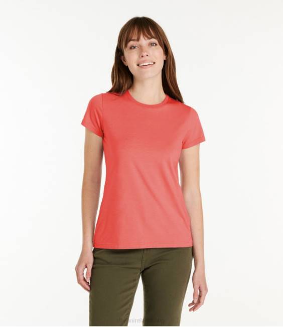 LLBean Soft Stretch Supima Tee Women J46J7033 Clothing Sea Aqua