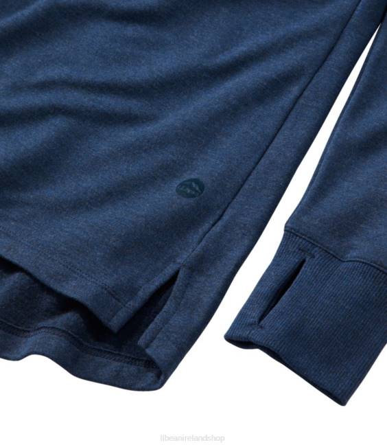 LLBean SoftFlex Mockneck Pullover Women J46J4942 Clothing Midnight Black Heather