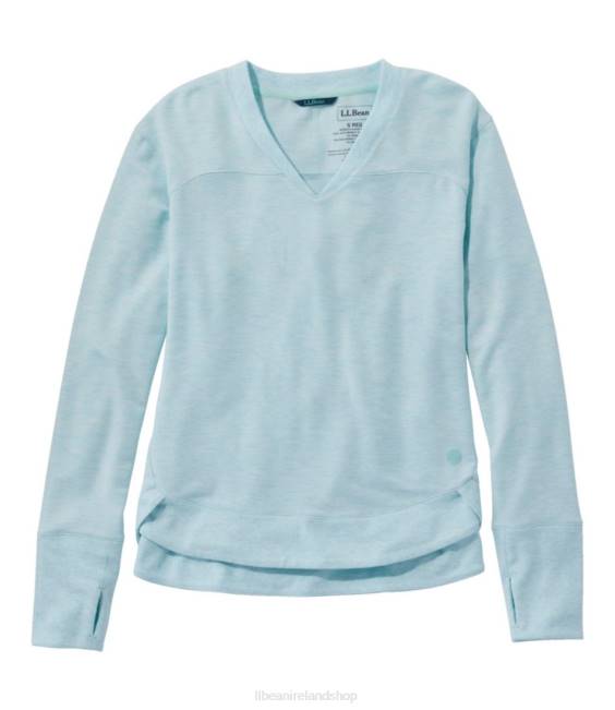 LLBean SoftFlex V-Neck Pullover Women J46J331 Clothing Cool Sea Blue Heather
