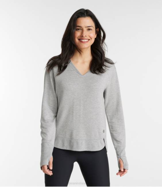 LLBean SoftFlex V-Neck Pullover Women J46J5844 Clothing Ember Heather