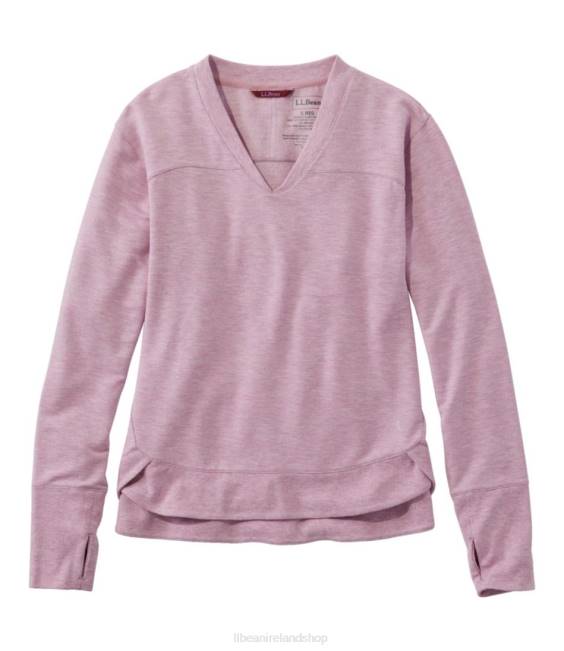 LLBean SoftFlex V-Neck Pullover Women J46J6544 Clothing Light Mauve Heather