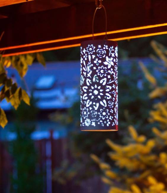 LLBean Solar Metal Lantern Unisex J46J2786 Home Decor White