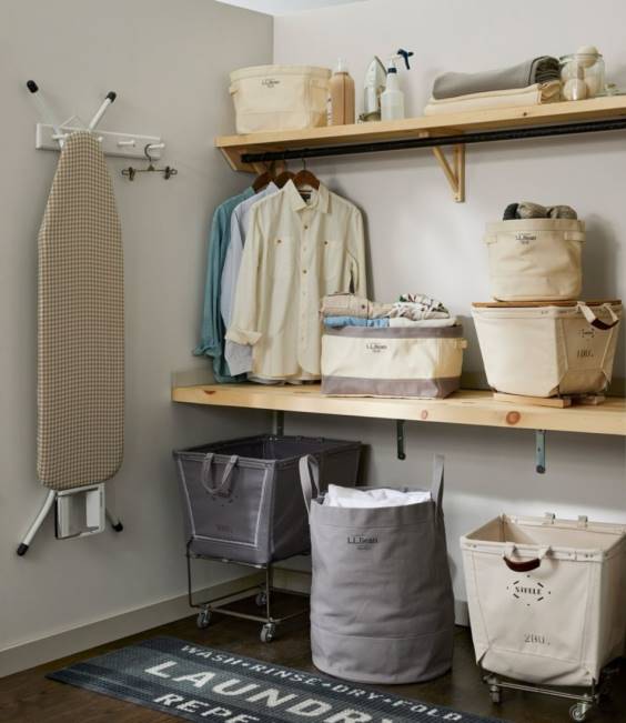 LLBean Steele Small Carry Basket With Wood Runners Unisex J46J2888 Home Decor Natural