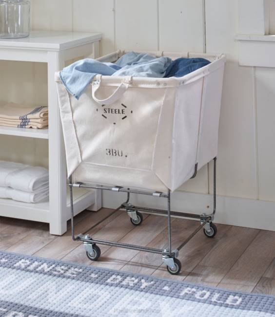 LLBean Steele Three Bushel Elevated Cart with Casters Unisex J46J4511 Home Decor Gray