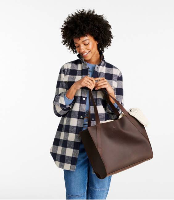 LLBean Stonington Full-Grain Leather Tote Unisex J46J2357 Accessories Camel