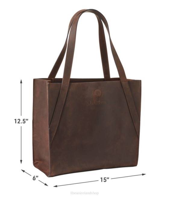 LLBean Stonington Full-Grain Leather Tote Unisex J46J5437 Accessories Dark Barley