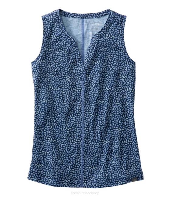 LLBean Streamside Tank Women J46J285 Clothing Nautical Navy Geo