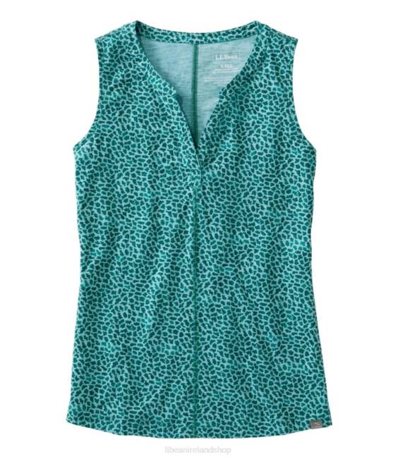 LLBean Streamside Tank Women J46J5814 Clothing Sea Aqua Geo
