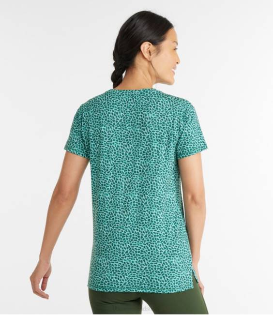 LLBean Streamside Tee Women J46J6495 Clothing Surf Blue Forest
