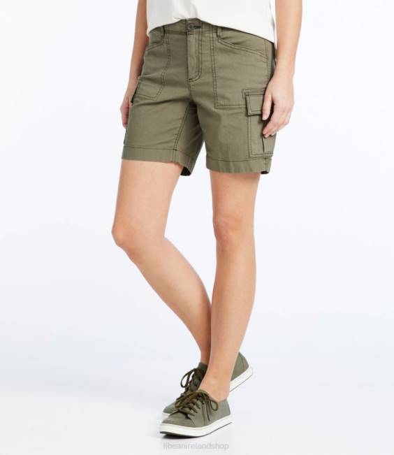 LLBean Stretch Canvas Cargo Shorts Women J46J5752 Clothing Rose Taupe