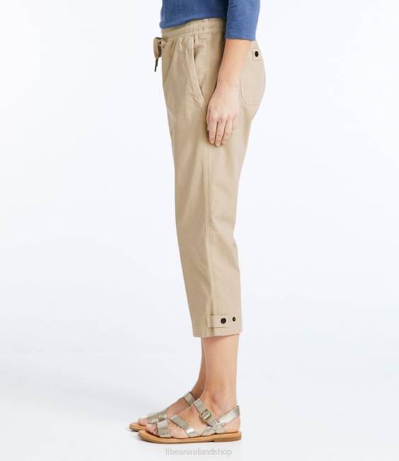 LLBean Stretch Ripstop Pull-On Capri Pants Women J46J205 Clothing Dark Taupe