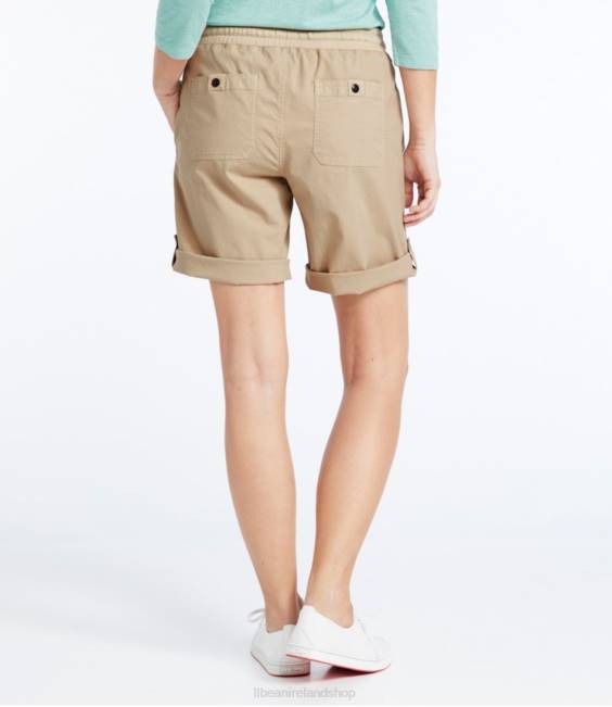 LLBean Stretch Ripstop Pull-On Shorts Women J46J6492 Clothing Sea Green