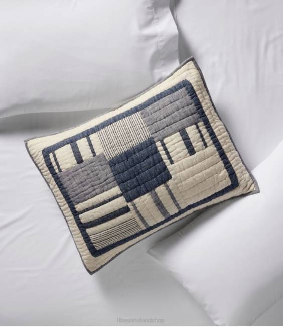 LLBean Striped Patchwork Quilt Unisex J46J2684 Bedding Indigo