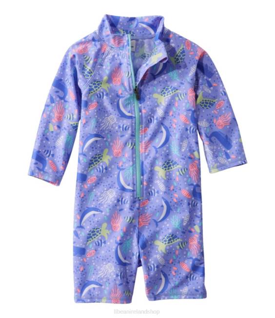 LLBean Sun-and-Surf Bodysuit Kids J46J502 Clothing Malibu Blue Sea Creatures