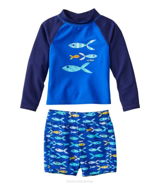 LLBean Sun-and-Surf Swim Set Kids J46J3378 Clothing Capri Blue Color Block