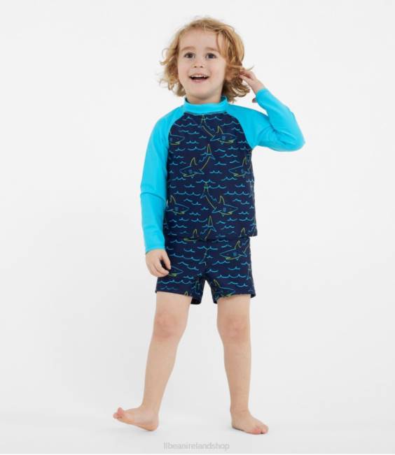 LLBean Sun-and-Surf Swim Set Kids J46J3378 Clothing Capri Blue Color Block