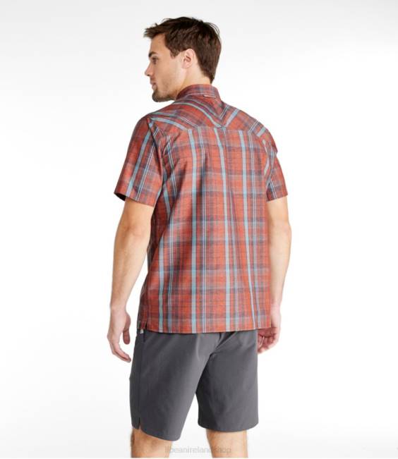 LLBean SunSmart Cool Weave Shirt Short-Sleeve Men J46J7031 Clothing Dark Lagoon/Dark Barley