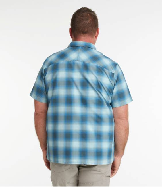 LLBean SunSmart Cool Weave Shirt Short-Sleeve Men J46J7031 Clothing Dark Lagoon/Dark Barley