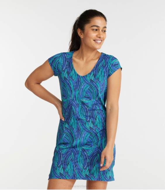 LLBean SunSmart UPF 50+ Cover-Up Dress Women J46J391 Clothing Cobalt Wave