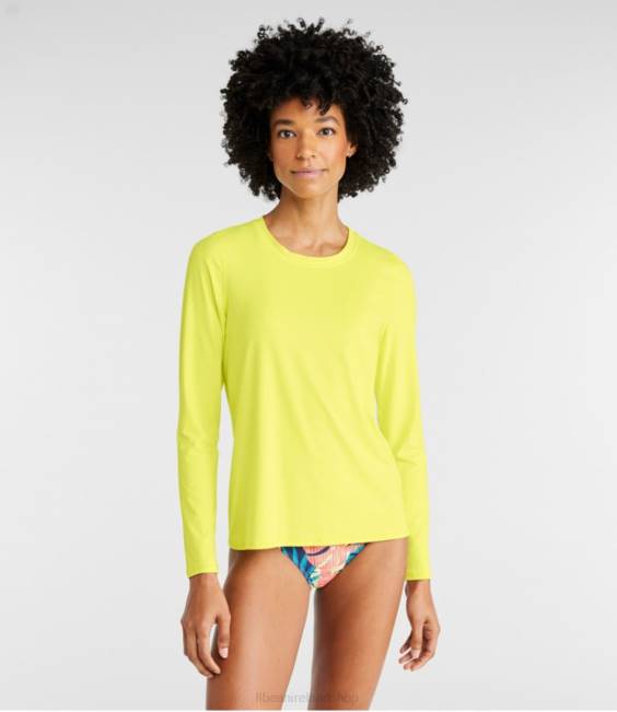 LLBean SunSmart UPF 50+ Sun Shirt Women J46J4799 Clothing Lemon Pie