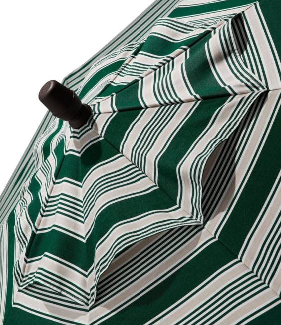 LLBean Sunbrella Market Umbrella Aluminum Stripe Unisex J46J2701 Backyard  Patio Navy/Gray Multi