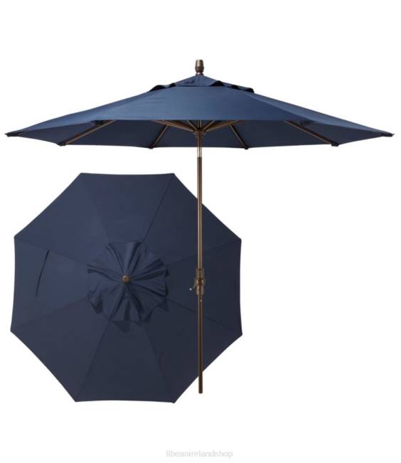LLBean Sunbrella Market Umbrella Aluminum Unisex J46J4428 Backyard  Patio Navy