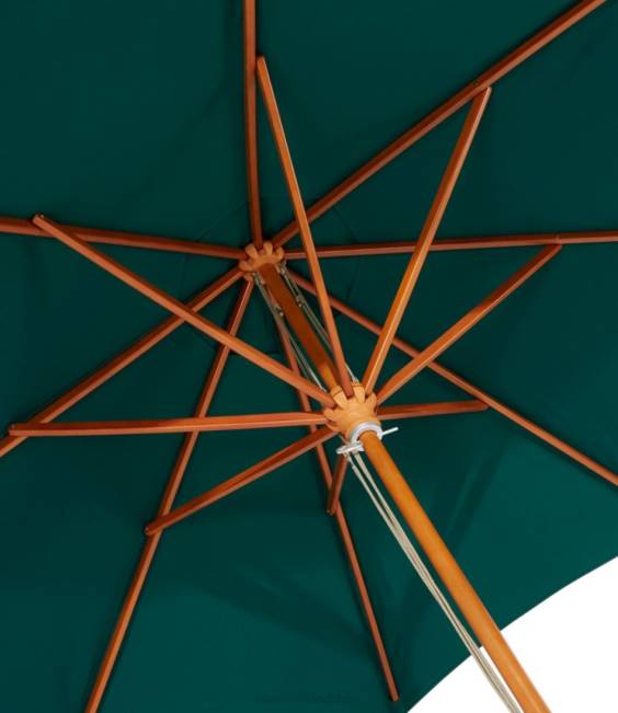 LLBean Sunbrella Market Umbrella Wood Unisex J46J2589 Backyard  Patio Sea Salt