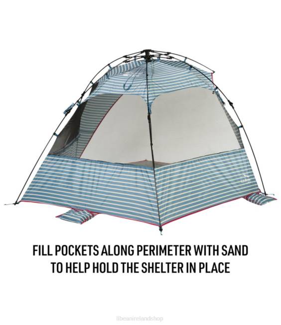LLBean Sunbuster Folding Shelter Print Unisex J46J1220 Outdoor Equipment Bayside Blue Stripe