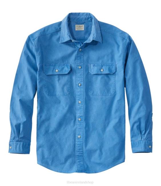 LLBean Sunwashed Canvas Shirt Men J46J5002 Clothing Marine Blue