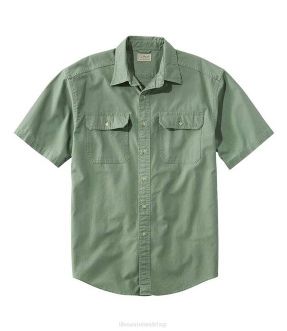LLBean Sunwashed Canvas Shirt Men J46J6629 Clothing Bay Leaf