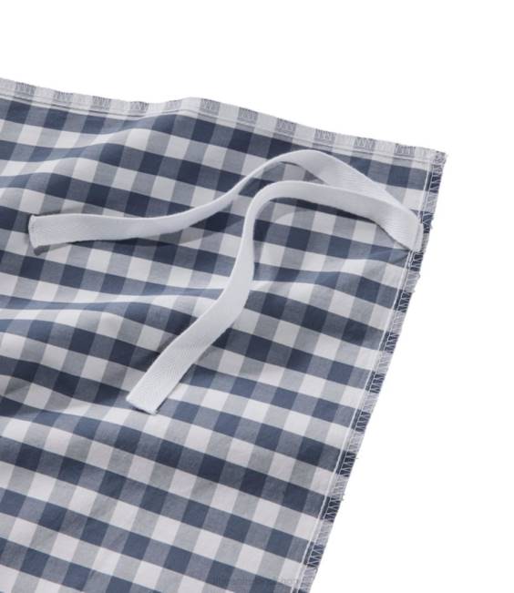 LLBean Sunwashed Percale Comforter Cover Gingham Check Unisex J46J2927 Bedding Vintage Indigo