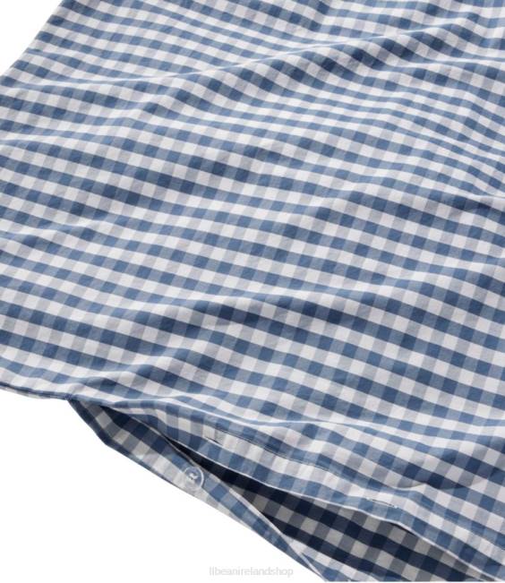 LLBean Sunwashed Percale Comforter Cover Gingham Check Unisex J46J2927 Bedding Vintage Indigo