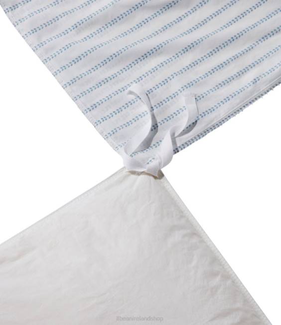LLBean Sunwashed Percale Comforter Cover Stripe Leaf Unisex J46J2706 Bedding Peak Blue
