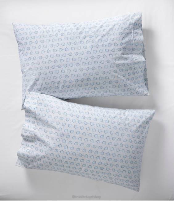 LLBean Sunwashed Percale Sheet Collection Print Unisex J46J4416 Bedding Blue Mist