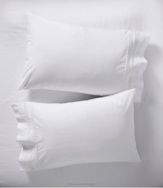 LLBean Sunwashed Pintuck Sheet Collection Unisex J46J2523 Bedding White