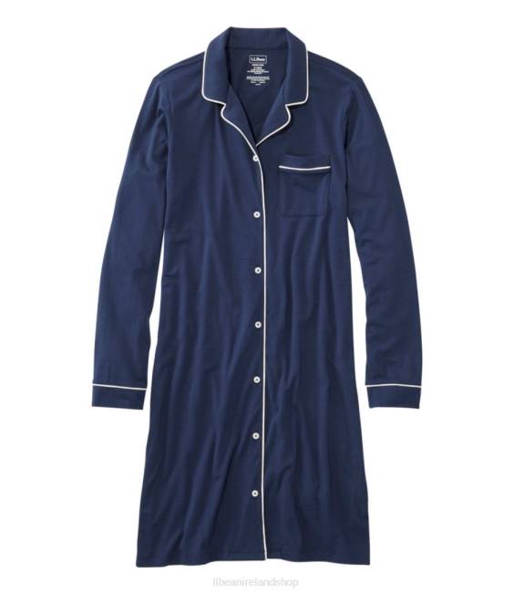 LLBean Super-Soft Shrink-Free Nightgown Women J46J3083 Clothing Bright Navy