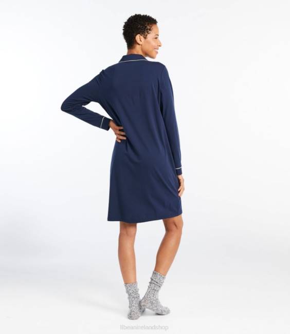 LLBean Super-Soft Shrink-Free Nightgown Women J46J3083 Clothing Bright Navy