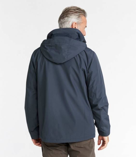 LLBean Sweater Fleece 3-in-1 Jacket Men J46J6078 Outerwear Forest Gray/Carbon Navy