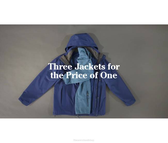 LLBean Sweater Fleece 3-in-1 Jacket Men J46J6078 Outerwear Forest Gray/Carbon Navy