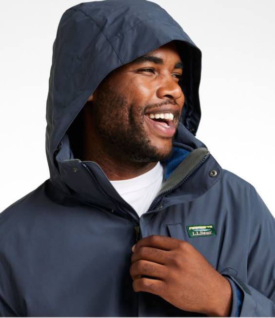 LLBean Sweater Fleece 3-in-1 Jacket Men J46J947 Outerwear Carbon Navy/Ocean Blue