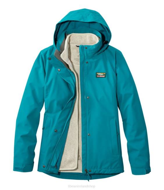LLBean Sweater Fleece 3-in-1 Jacket Women J46J3606 Outerwear True Teal/Sailcloth